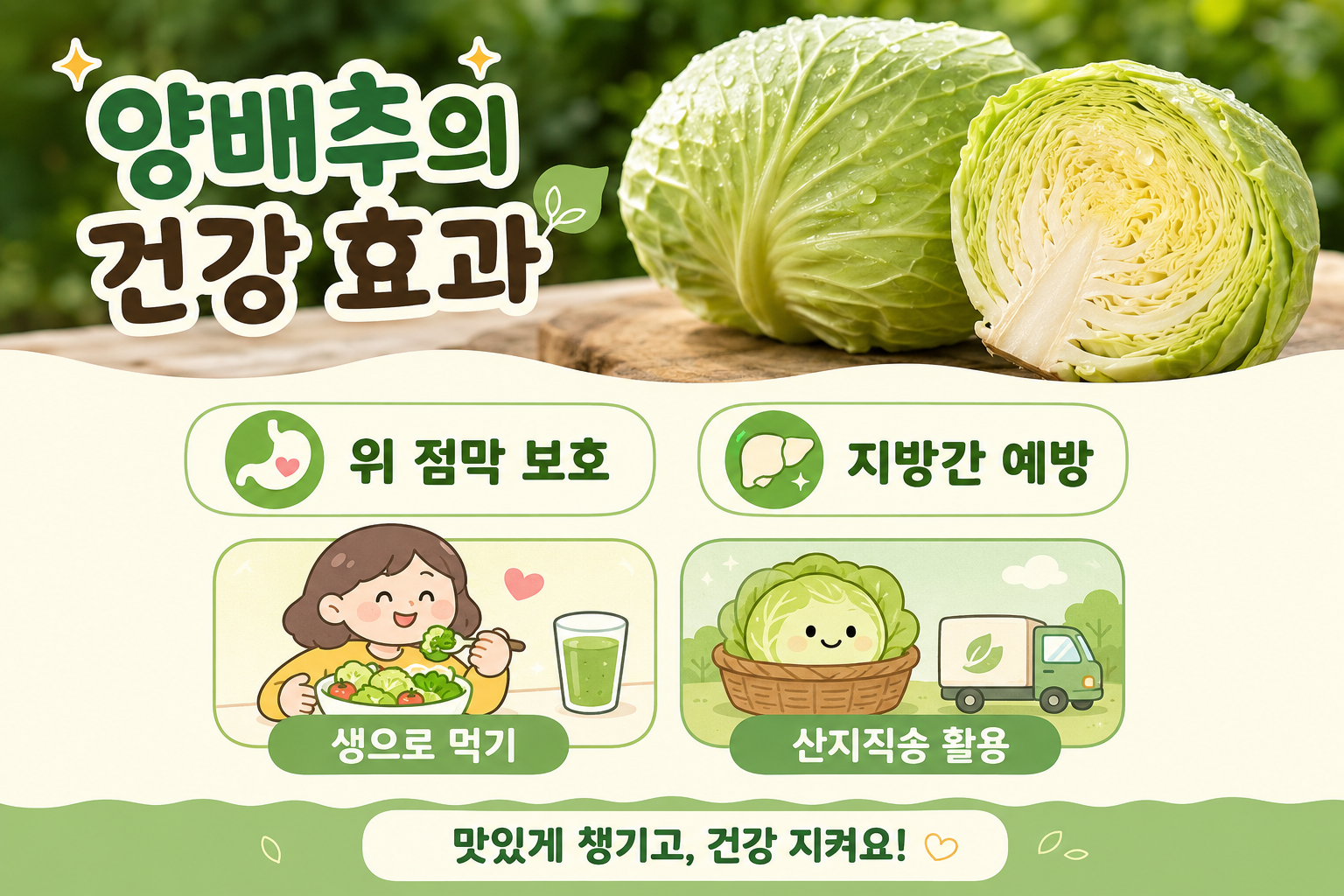 공복에 양배추 먹으면 생기는 변화, 위 점막·지방간에 좋은 이유