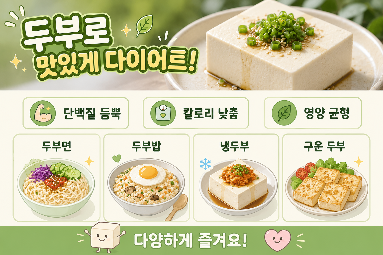 두부 다이어트, 매일 먹어도 안 질린다…두부면·두부밥으로 칼로리 낮추는 4가지 방법