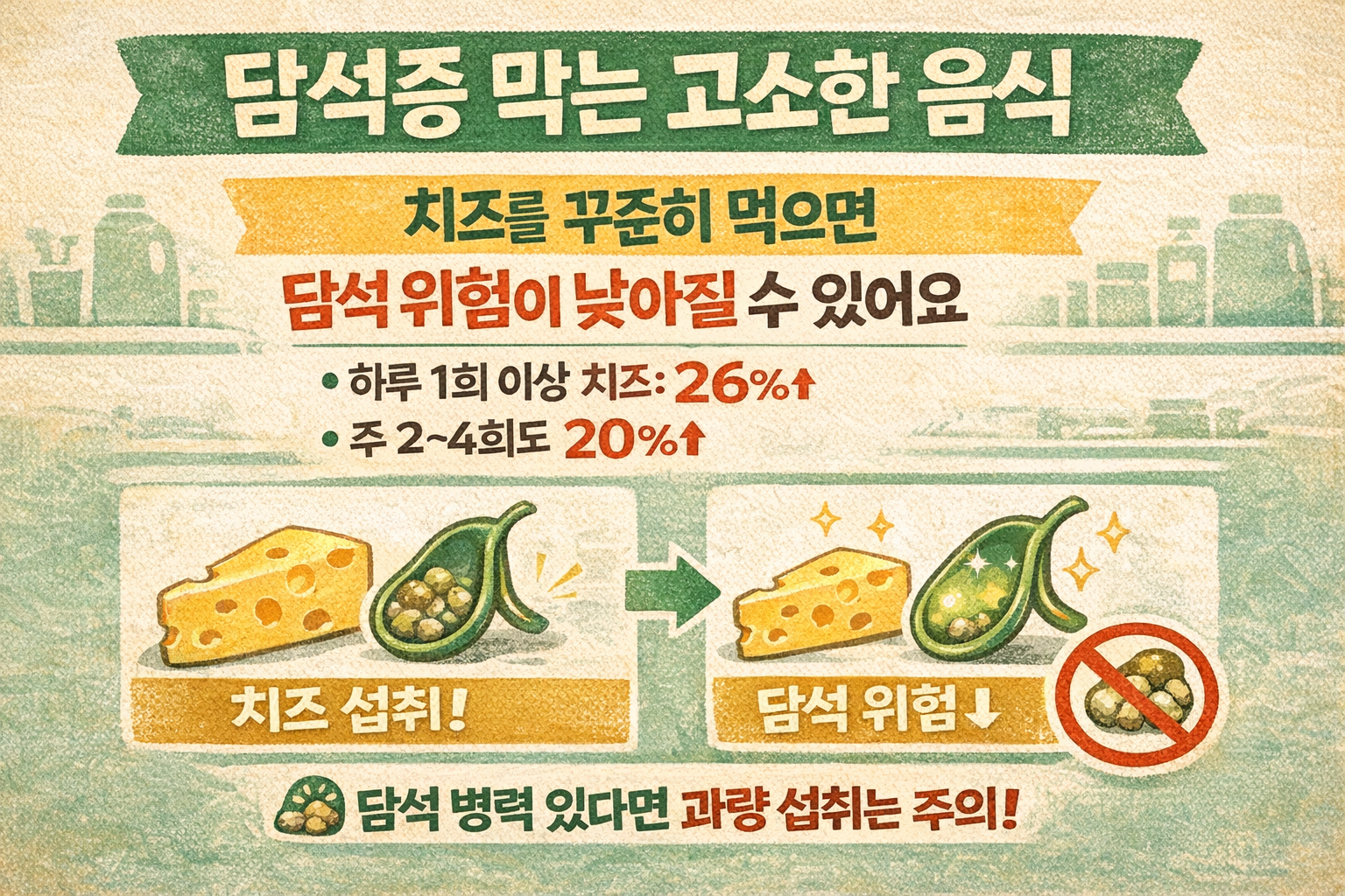 담석증 예방에 도움? ‘치즈’ 꾸준히 먹었더니 위험 최대 26%↓… 섭취 빈도·포화지방 주의(연구)
