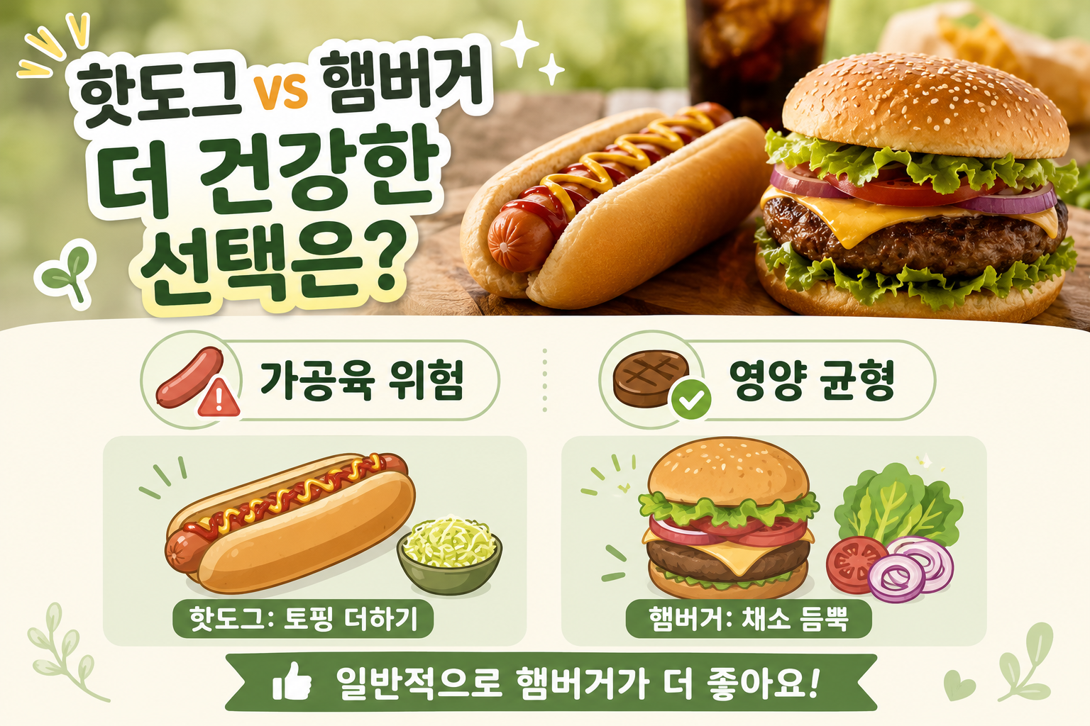 핫도그 vs 햄버거, 하나만 먹는다면? 의외로 더 건강한 선택은 ‘이것’