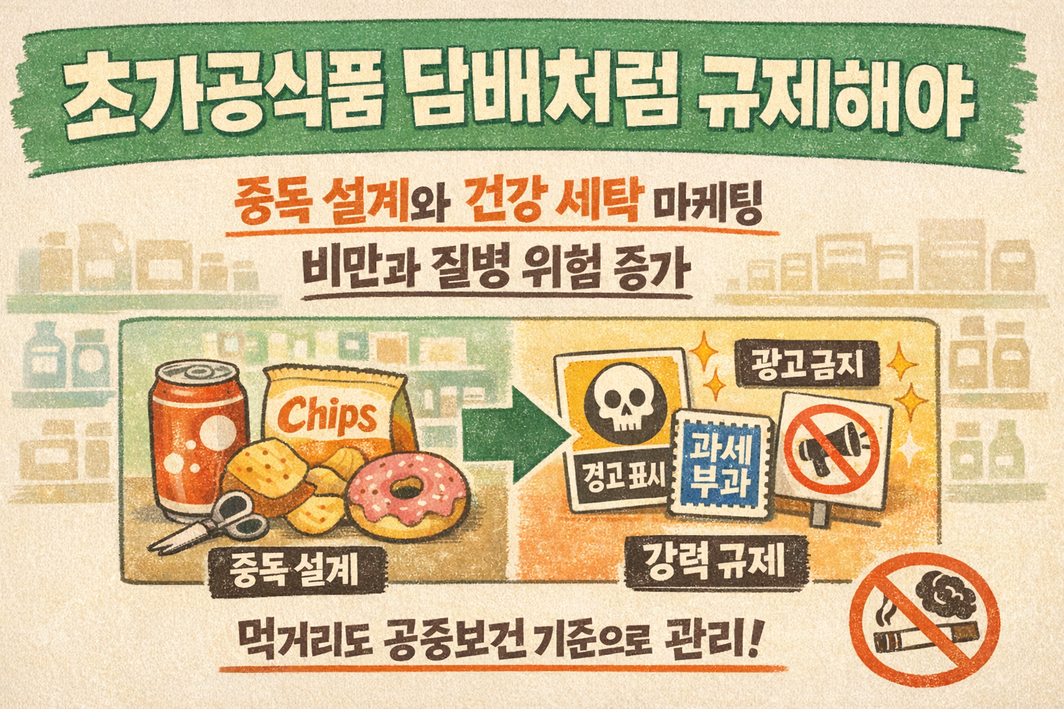 탄산음료·감자칩 ‘초가공식품’ 중독 설계 논란… 담배처럼 규제해야 하는 이유