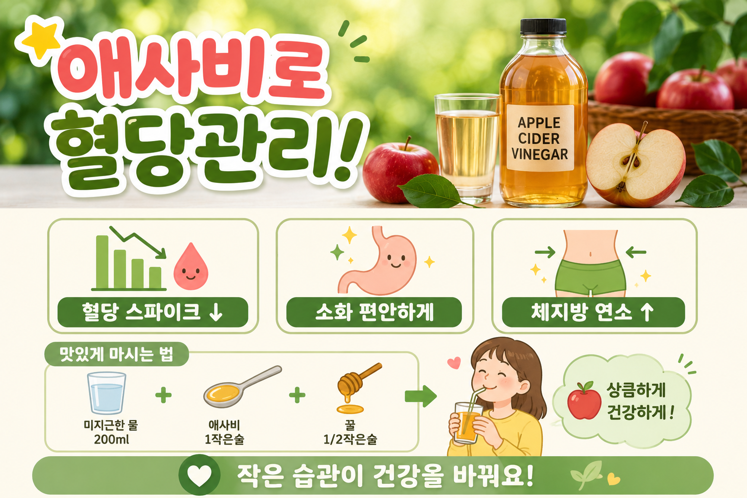 애사비 혈당 스파이크 막을까? 효능부터 먹는 법·부작용까지