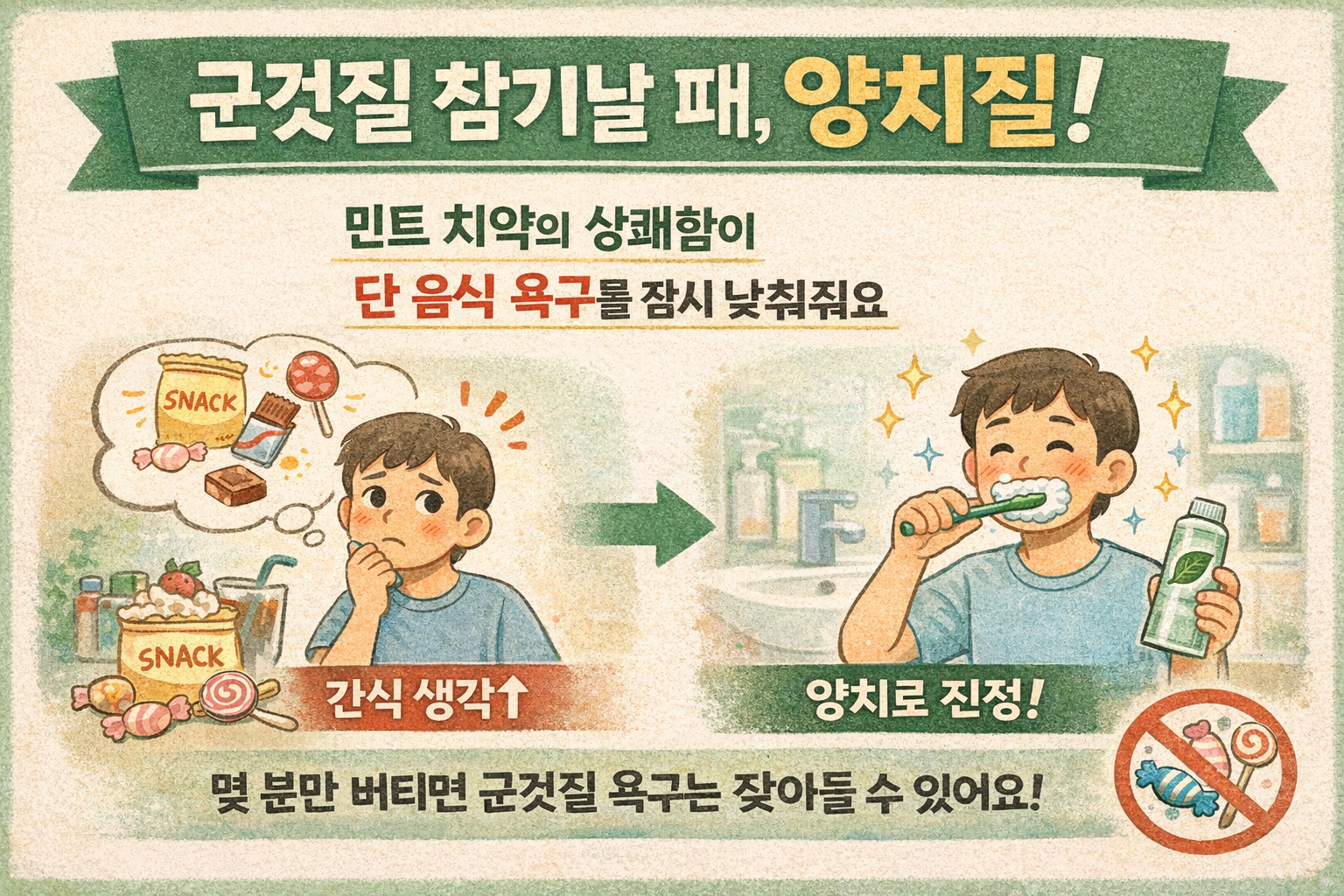 군것질 끊기 어렵다면 양치질부터… 민트 치약이 도움 되는 이유