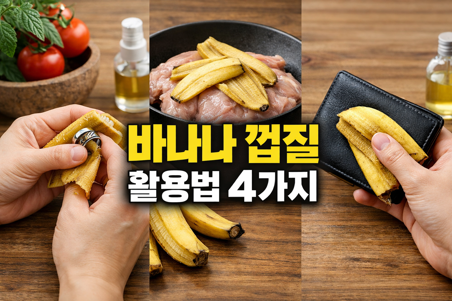 바나나 껍질 활용법 4가지, 버리지 말고 고기·화분·은제품·가죽에 써보세요