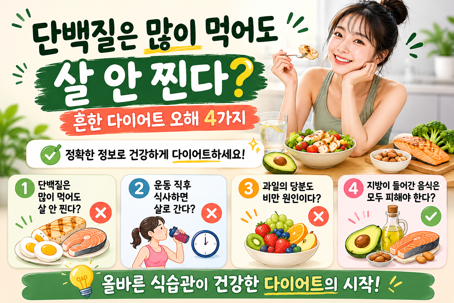단백질 많이 먹어도 살 안 찐다? 다이어트 망치는 오해 4가지