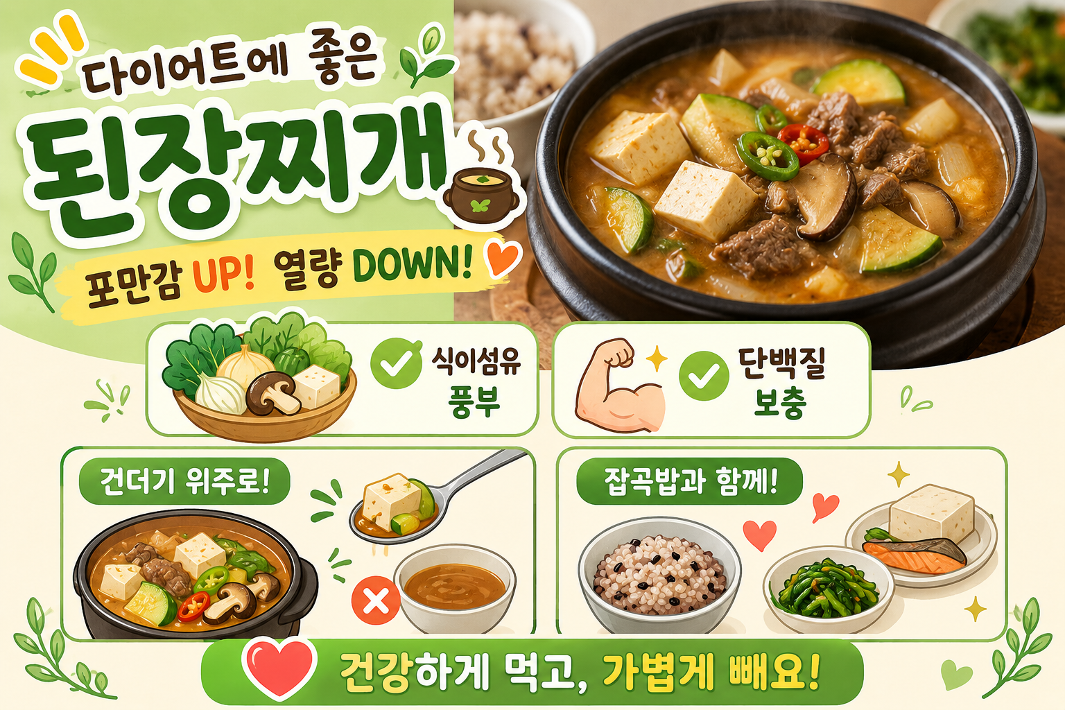 된장찌개 다이어트 효과, 살 빠지는 식단일까? 포만감 높이는 먹는 법
