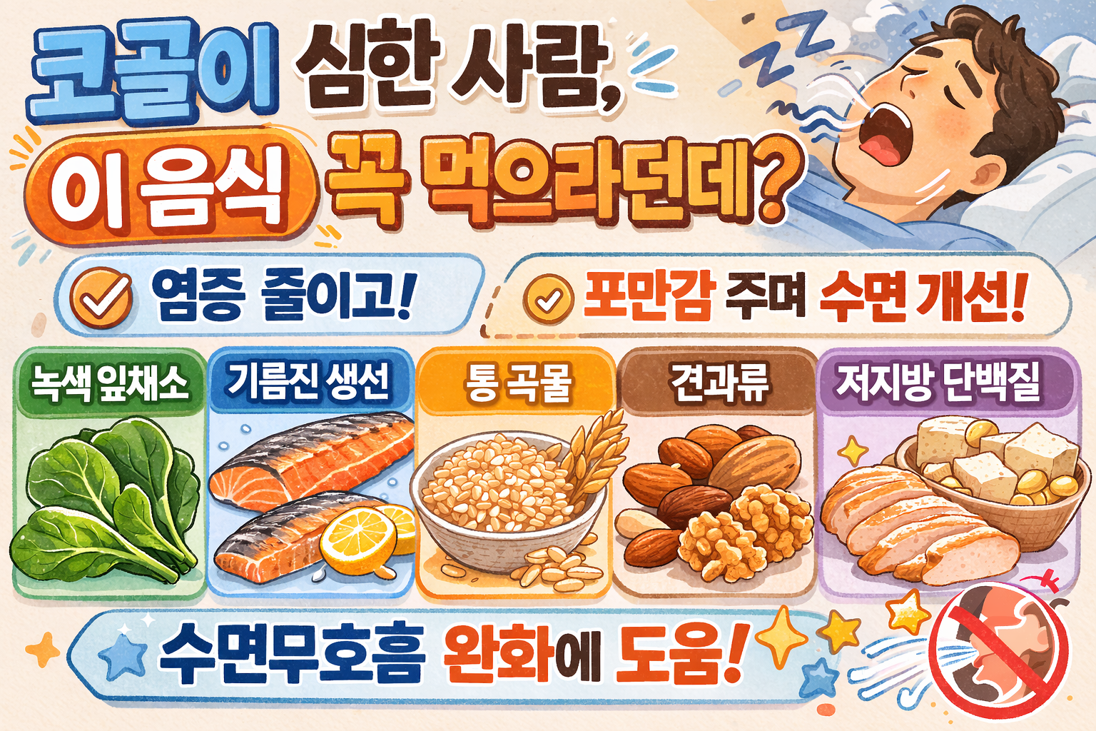 코골이 심한 사람, 꼭 먹어야 할 음식? 오메가3 많은 생선이었다