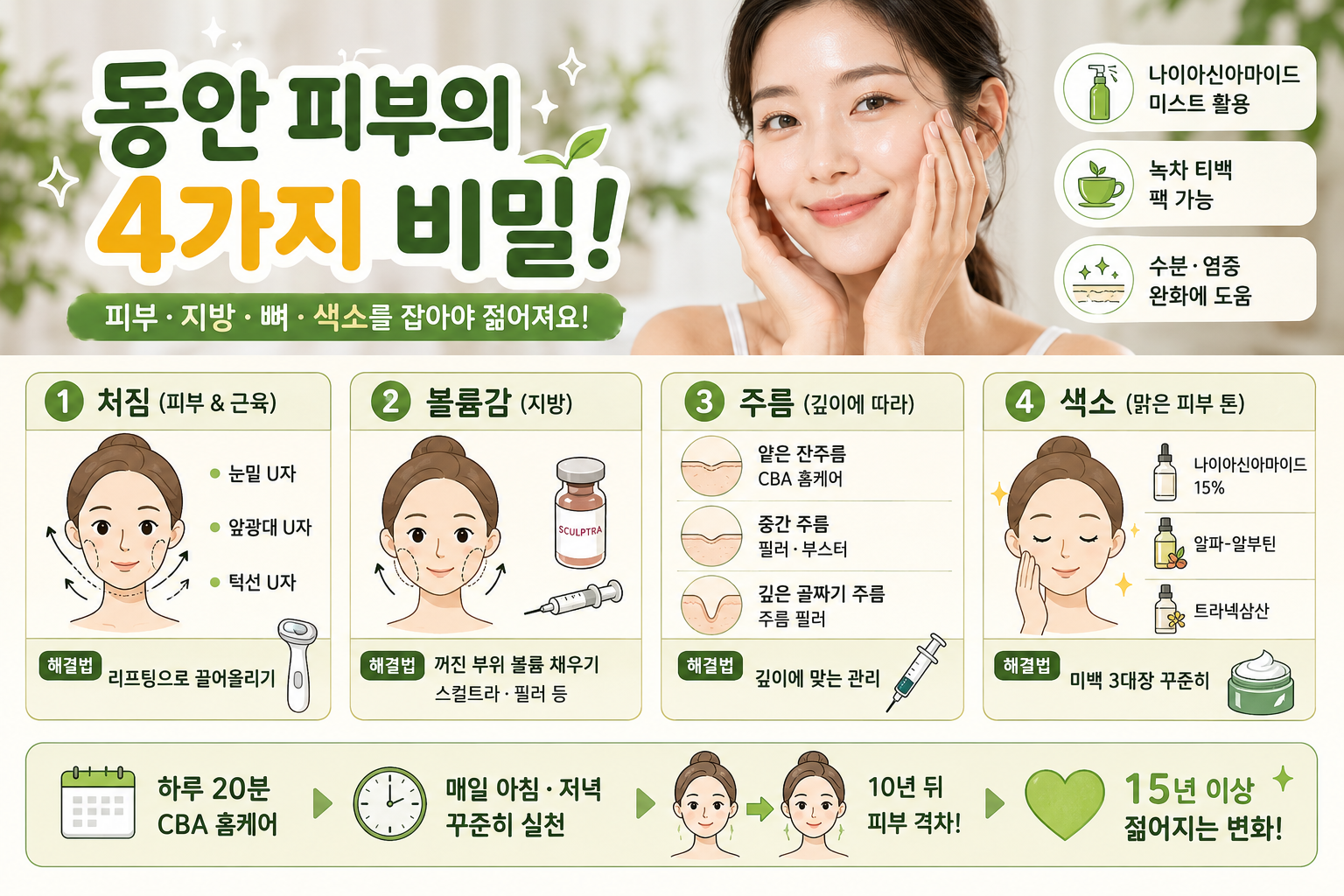 주름보다 먼저 늙어 보이는 이유? 동안을 결정하는 4가지와 CBA 홈케어