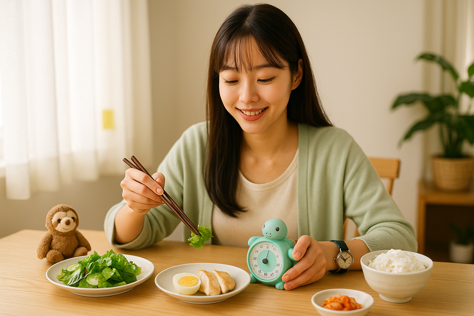 20분 천천히 식사+채소→단백질→탄수화물: 혈당 스파이크 억제하고 뱃살 잡는 식습관