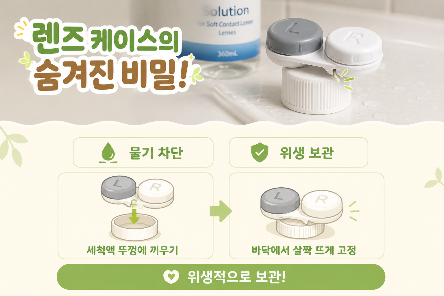 렌즈 케이스 뒷면 홈, 이렇게 쓰면 물기 걱정 사라집니다