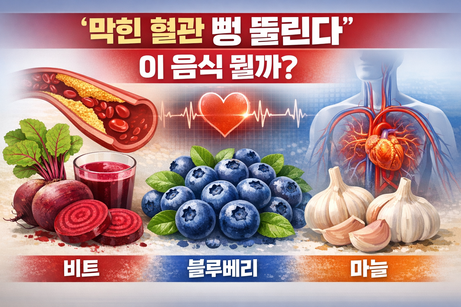 혈관에 좋은 음식 3가지, 막힌 혈관 걱정될 때 주목할 비트·블루베리·마늘