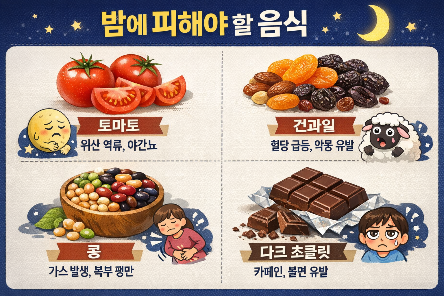 토마토도 밤엔 독? 잠자기 전 먹으면 안 되는 음식 4가지