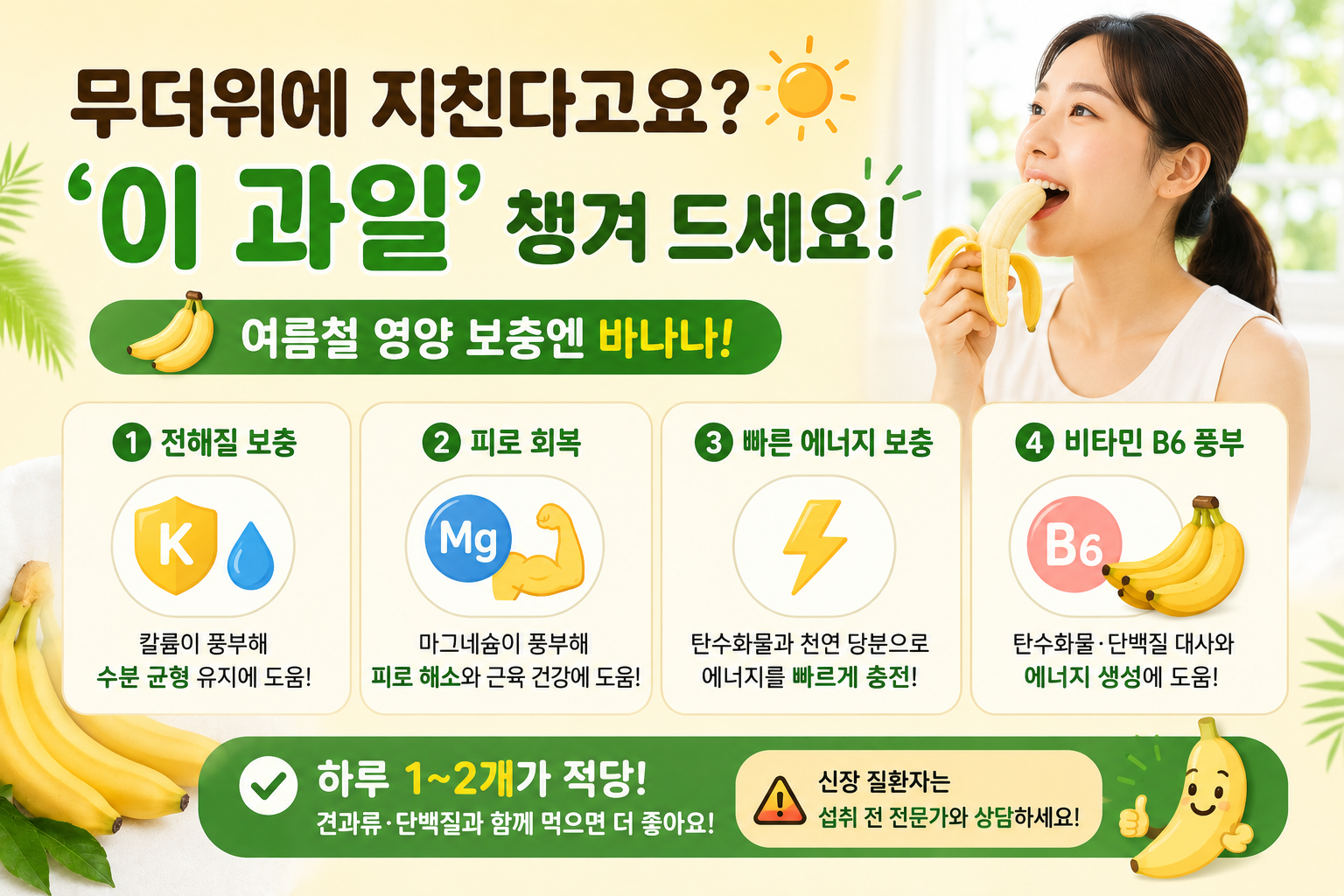 무더위에 지친 몸, 바나나 하나가 여름 피로 잡는 이유
