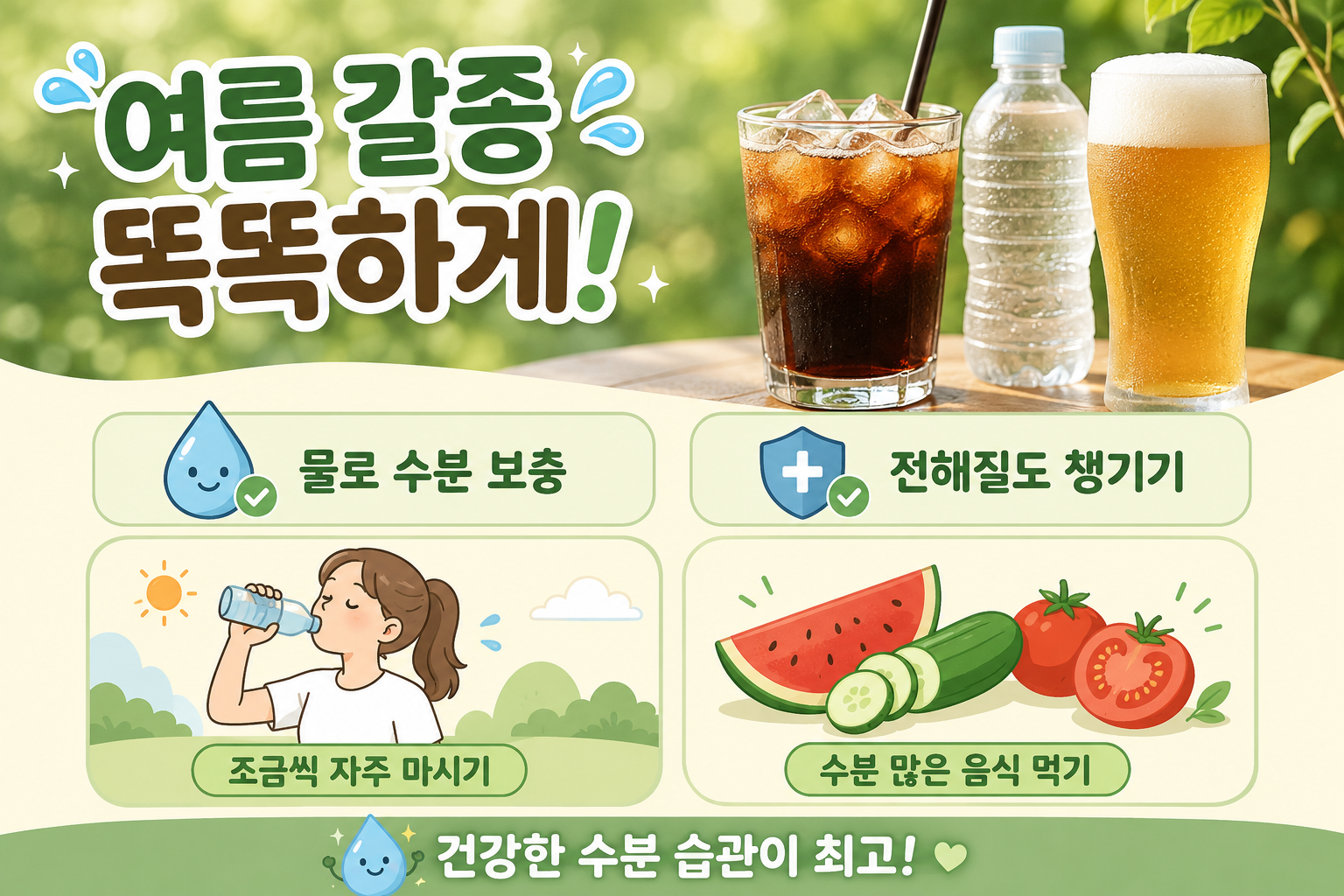 아이스 아메리카노·맥주가 갈증 해소? 폭염 탈수 막는 올바른 수분 보충법