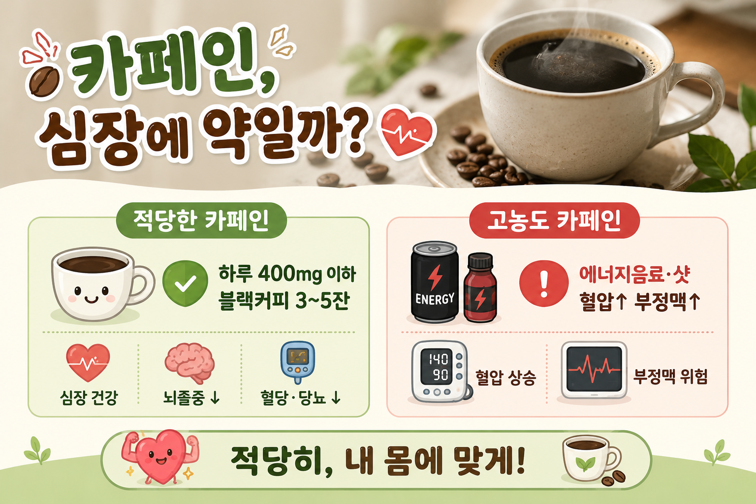 블랙커피 하루 3~5잔은 심장에 좋다? 에너지음료와 다른 카페인 효과