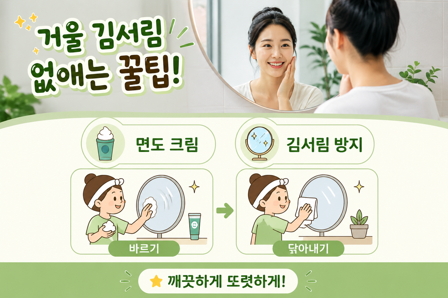 욕실 거울 김서림, 남은 면도크림으로 1분 만에 없애는 법