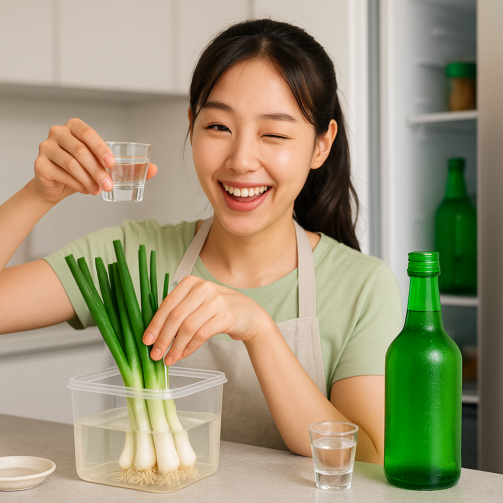 대파 보관법: 소주 한 잔으로 냉장 1개월 신선하게