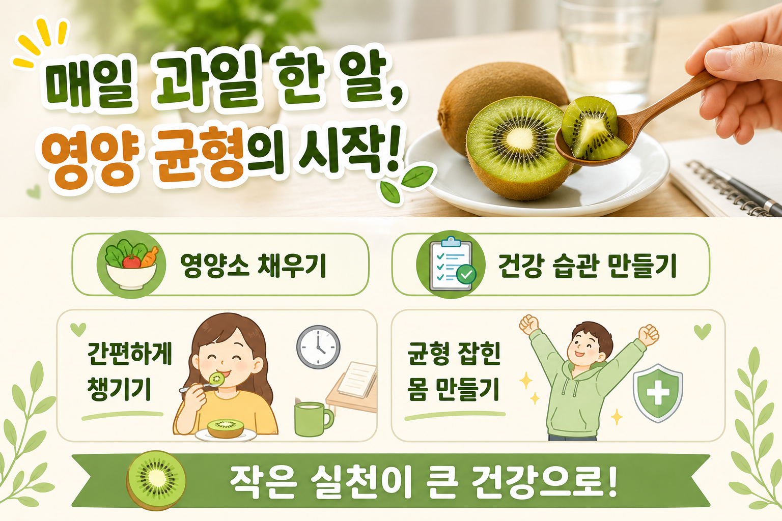 한국인 3명 중 1명 ‘영양 불균형’…매일 키위 한 알이 필요한 이유