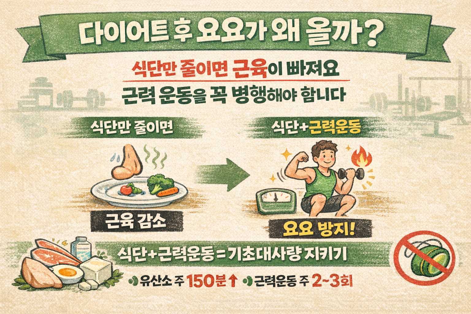 식사량만 줄여 살 뺐는데 요요 오는 이유? ‘근력운동’ 안 하면 근육·기초대사량 줄어 다시 찐다