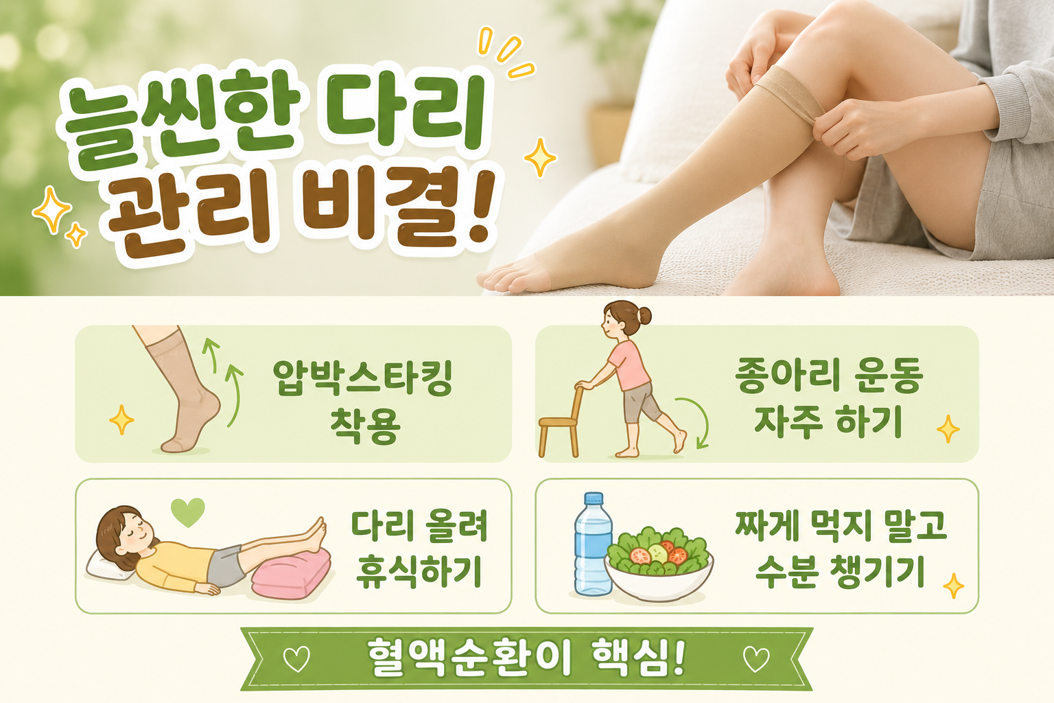 서인영 다리 붓기 관리 비결, 압박스타킹 효과와 꼭 알아야 할 주의사항