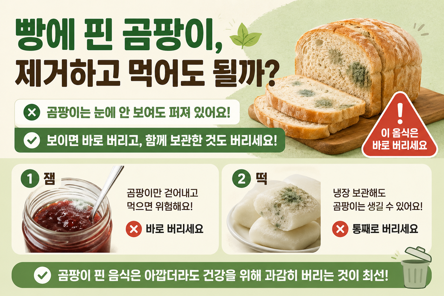 빵에 핀 곰팡이, 잘라내도 될까? 잼·떡은 바로 버려야 하는 이유