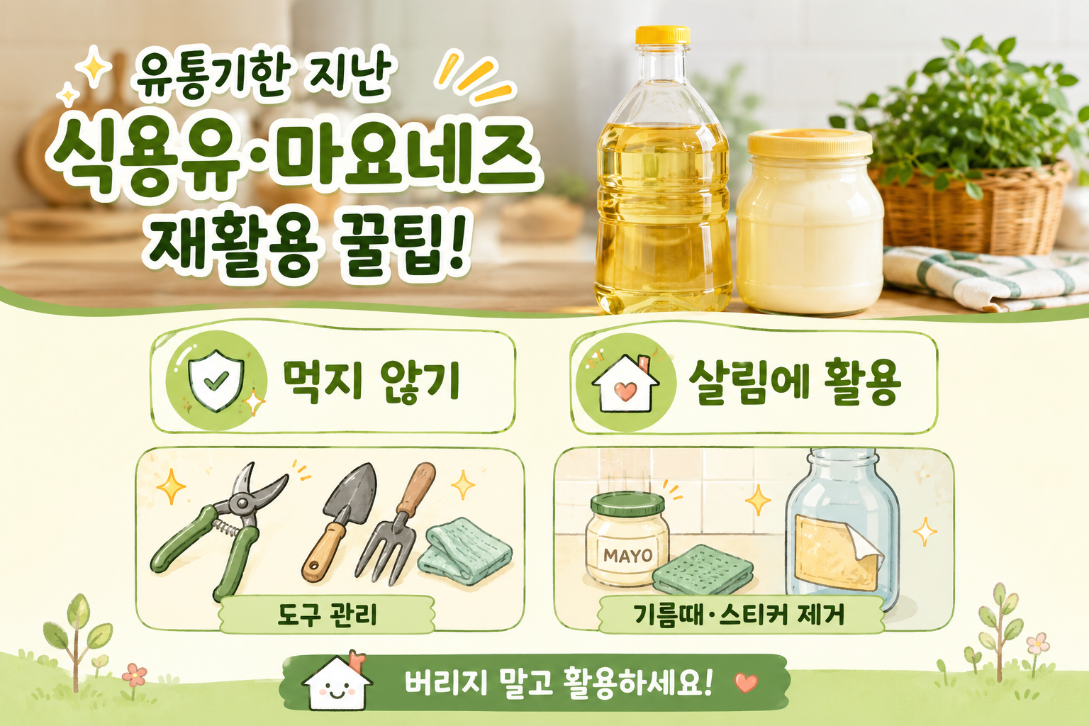유통기한 지난 식용유·마요네즈, 버리기 전 반드시 써먹어야 할 활용법