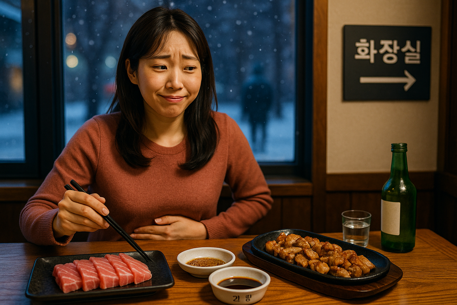 참치·곱창 먹고 왜 매번 급똥할까? 겨울 회식 설사 부르는 진짜 원인과 예방법