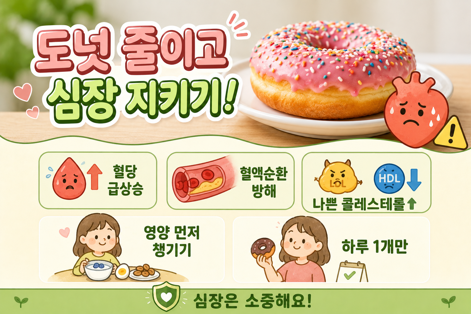 도넛 한 개가 혈당과 혈관을 흔드는 이유, 심장 건강엔 빨간불