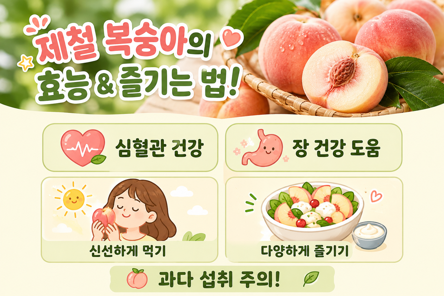 복숭아 효능 4가지, 냉장고에 넣기 전 꼭 알아야 할 보관법과 섭취 주의점