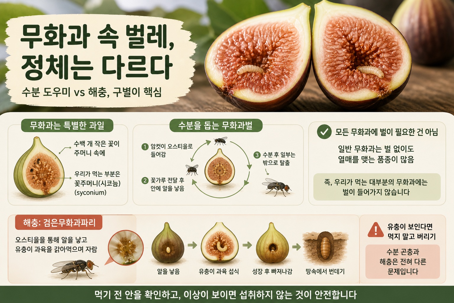 무화과 벌레 발견했다면 먹어도 될까? 무화과벌과 해충 유충의 차이