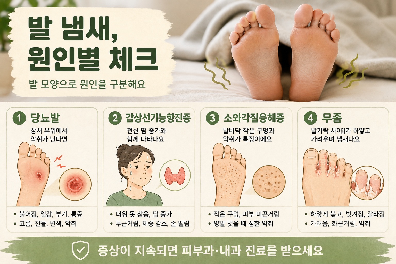 발 냄새 원인, 씻어도 계속 난다면 의심해야 할 질환 4가지
