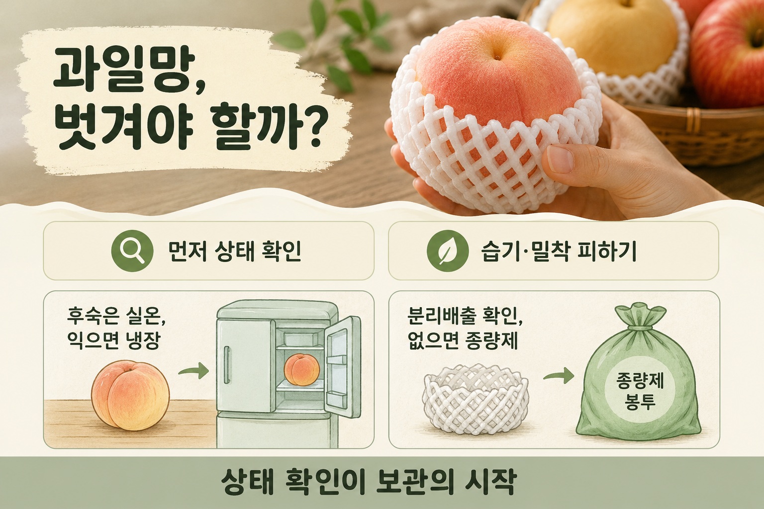 과일망 보관법, 냉장고 넣기 전 벗겨야 할까? 버리는 법까지 정리
