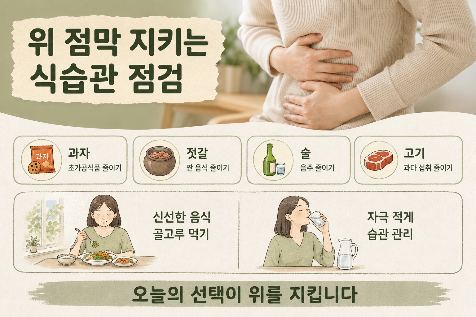 위축성 위염 피해야 할 음식, 과자·젓갈·술·고기 섭취에 주의해야 하는 이유