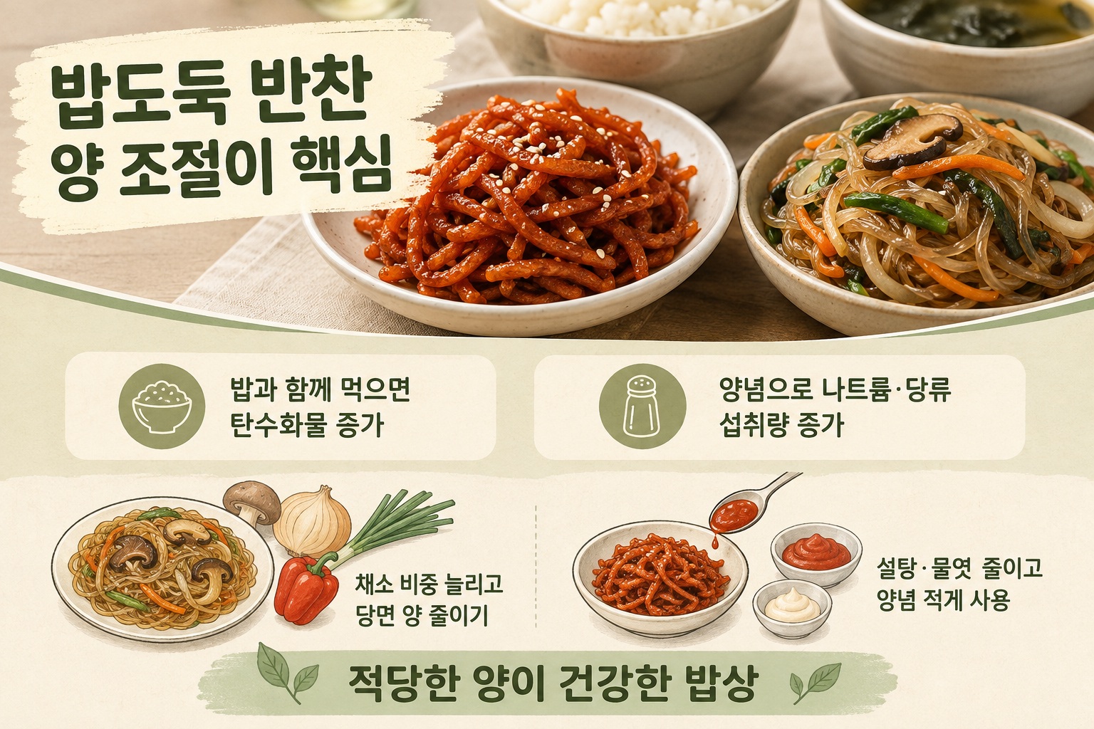 잡채 진미채볶음 혈당, 밥 반 공기여도 안심할 수 없는 탄수화물 섭취량