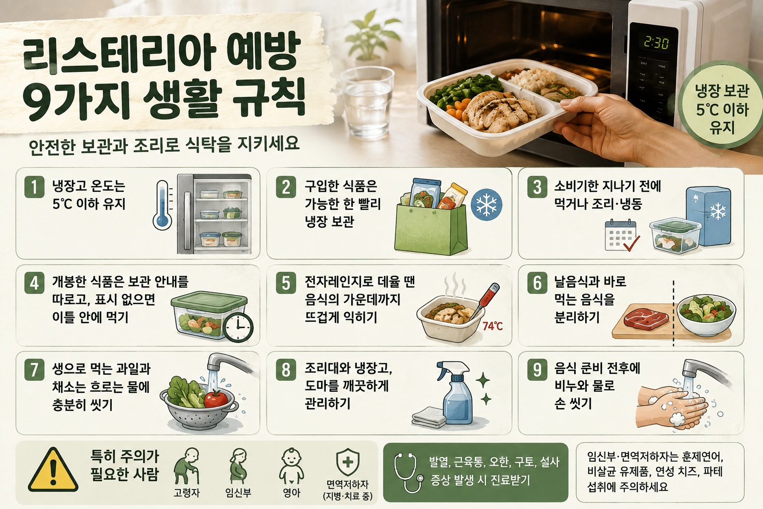 리스테리아균 예방법, 냉장 배달식도 안심 못 하는 이유와 9가지 생활수칙