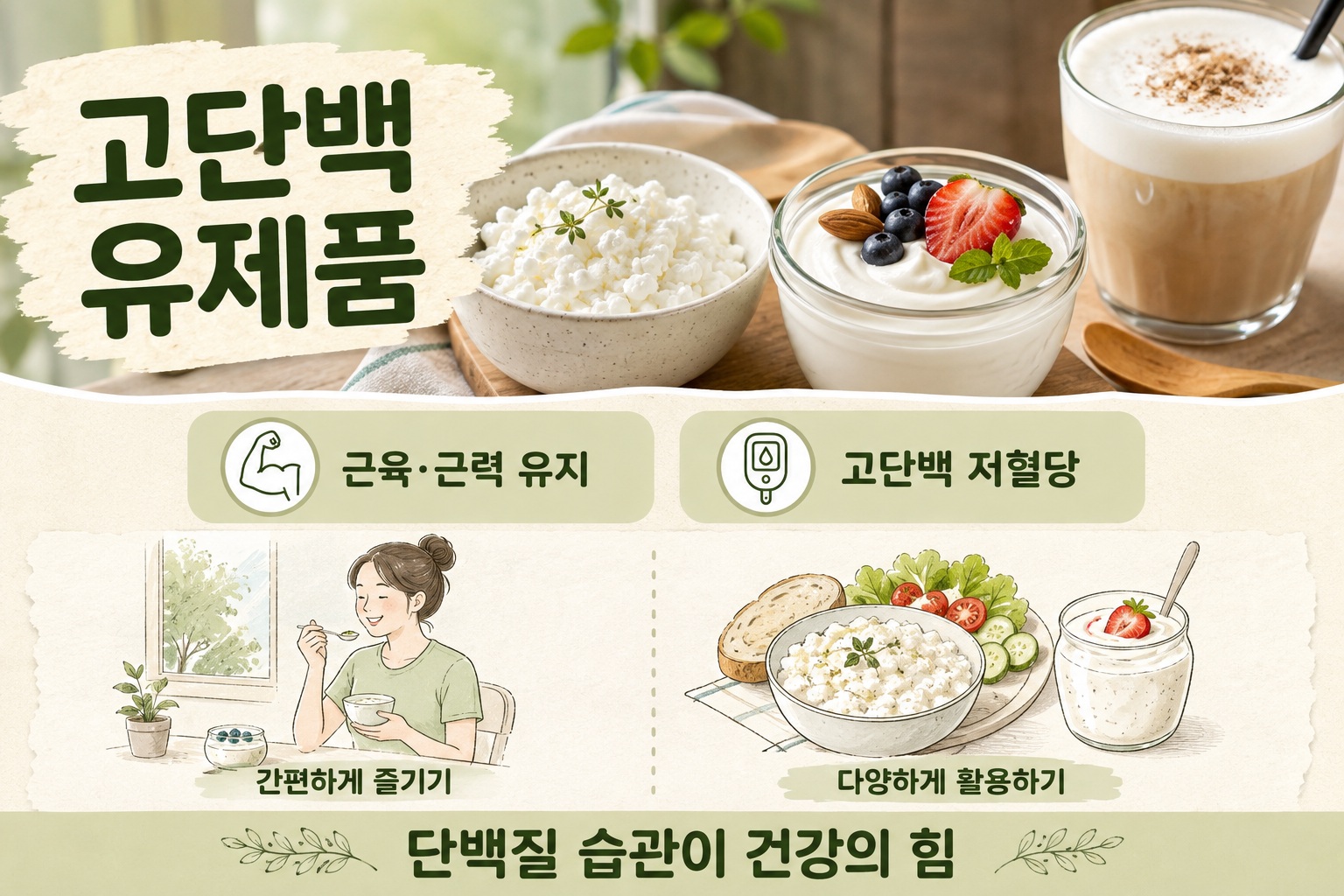고단백 유제품이 뜨는 이유, 그릭 요거트와 코티지 치즈 단백질·영양 효능 비교