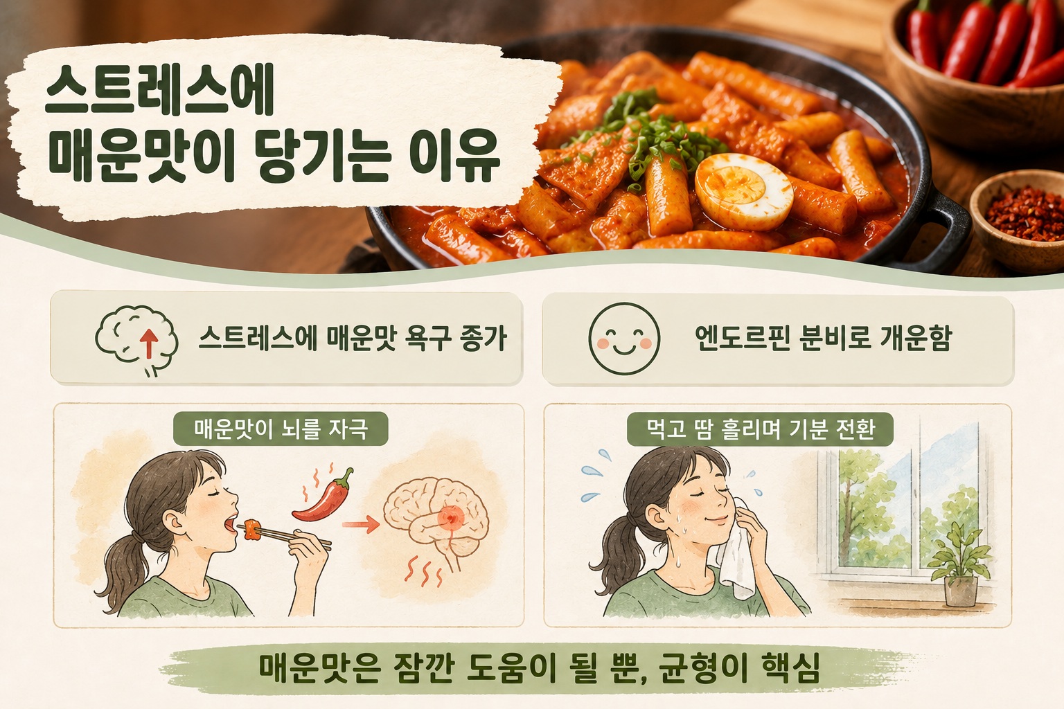 스트레스 매운 음식 당기는 이유, 먹고 나면 기분이 풀리는 까닭