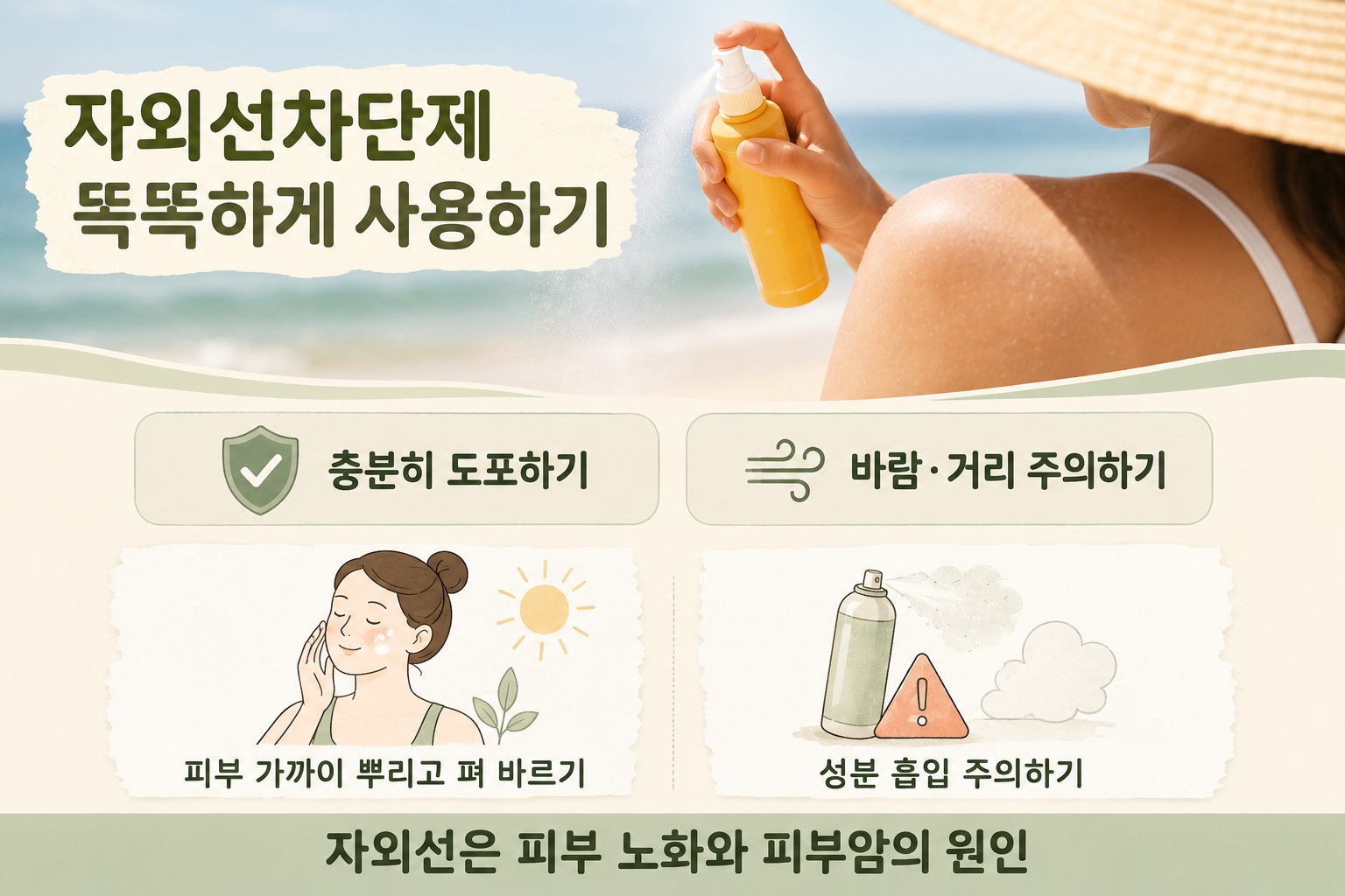스프레이 자외선차단제 올바른 사용법