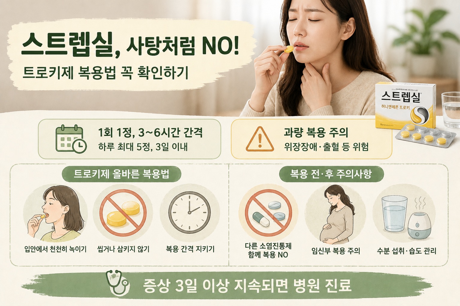스트렙실 복용량과 주의사항