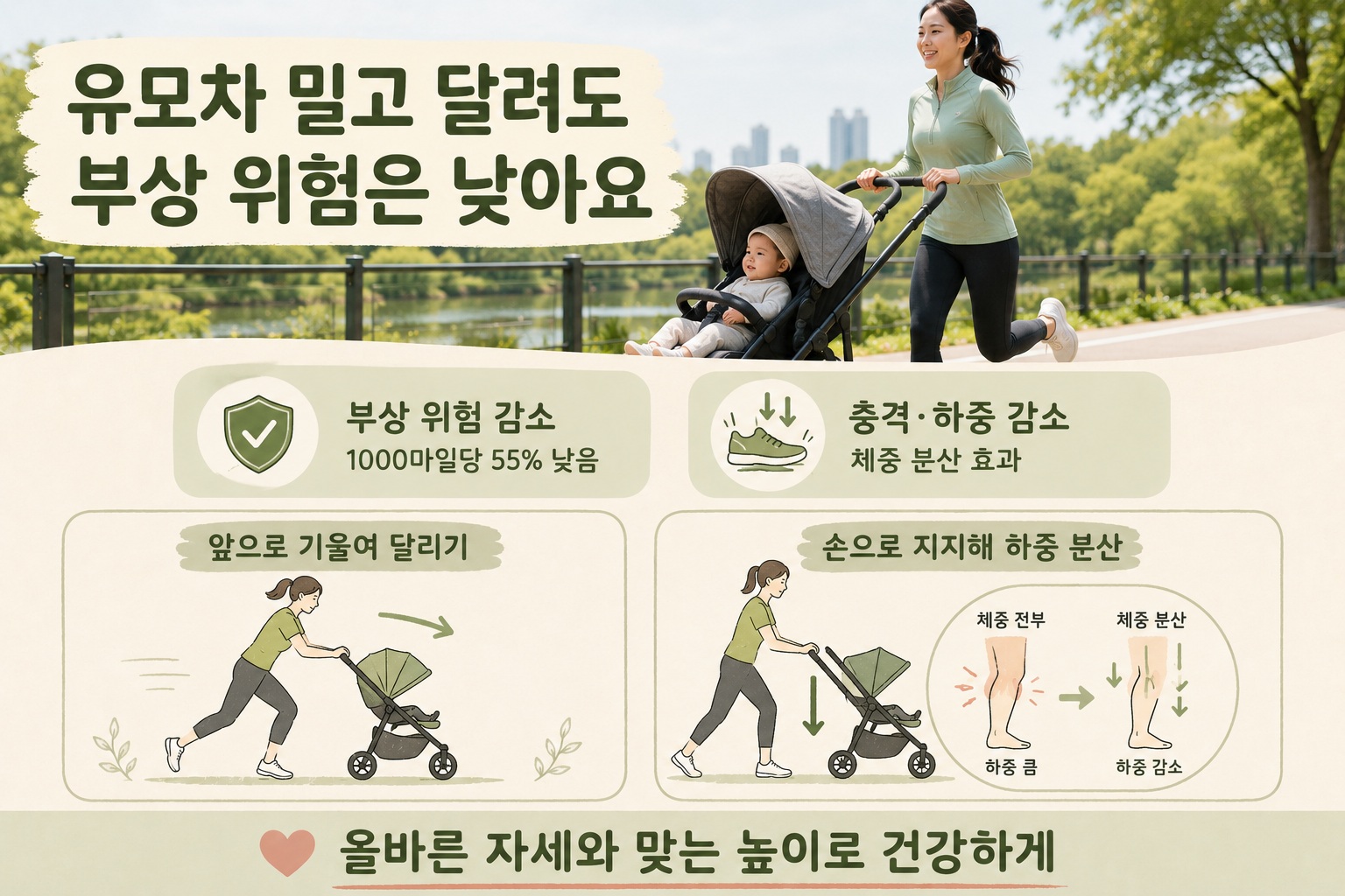 유모차 러닝 부상 위험, 오히려 55% 낮았다? 다리 충격 줄어드는 이유