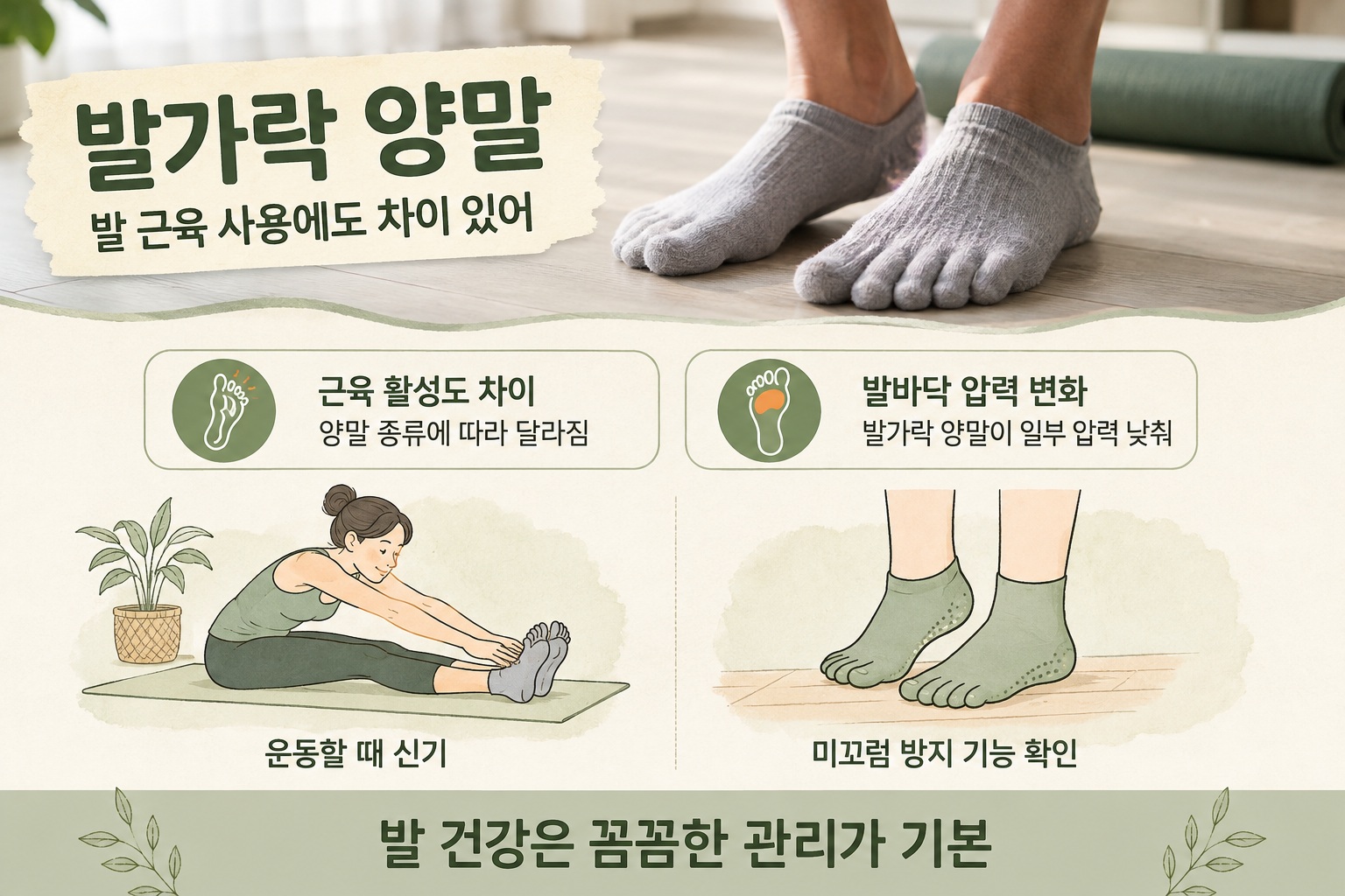 발가락 양말 효과, 발 근육과 러닝 발바닥 압력에 어떤 차이 있나