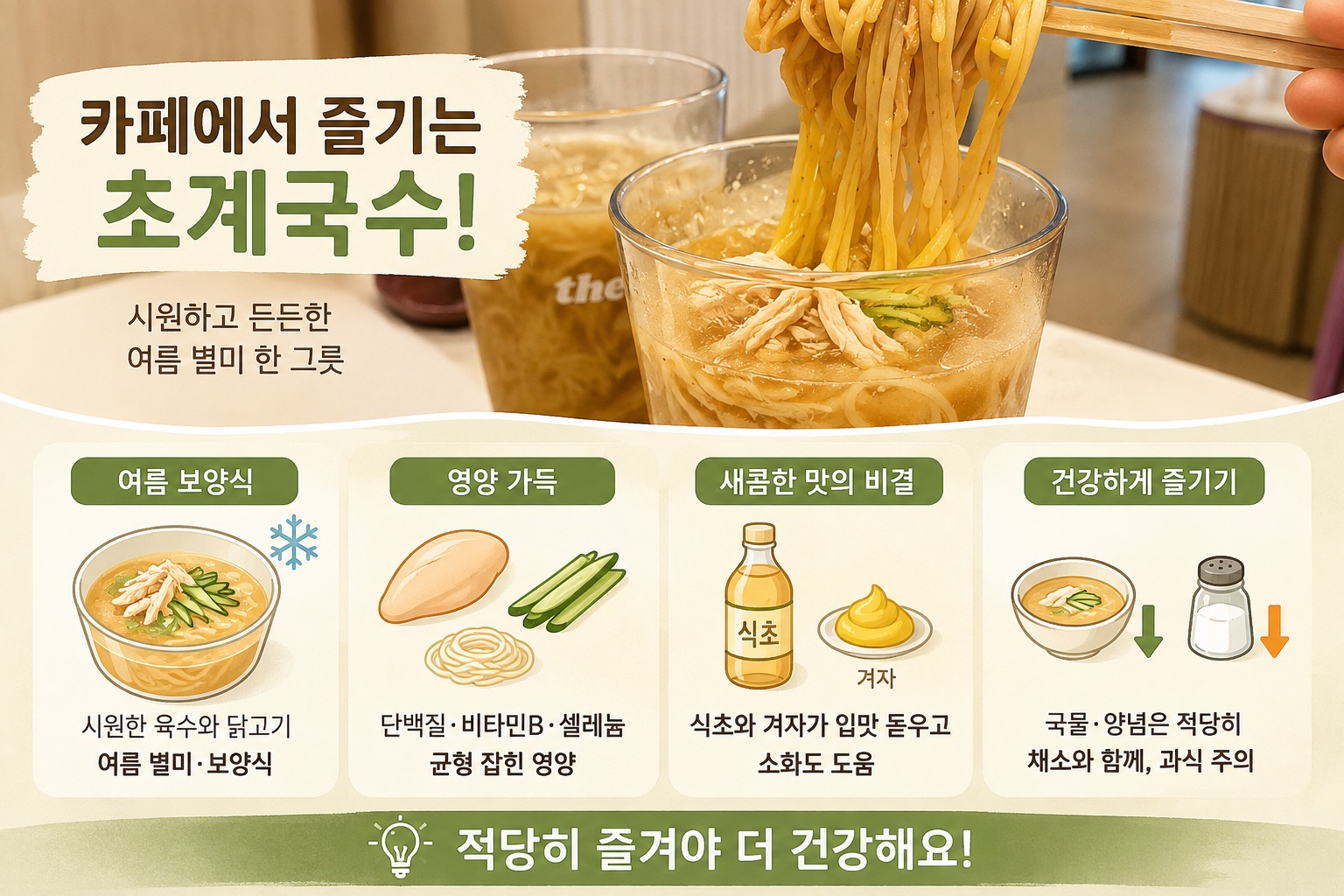 더벤티 초계국수 6500원, 카페 신메뉴 특징과 먹을 때 주의할 점