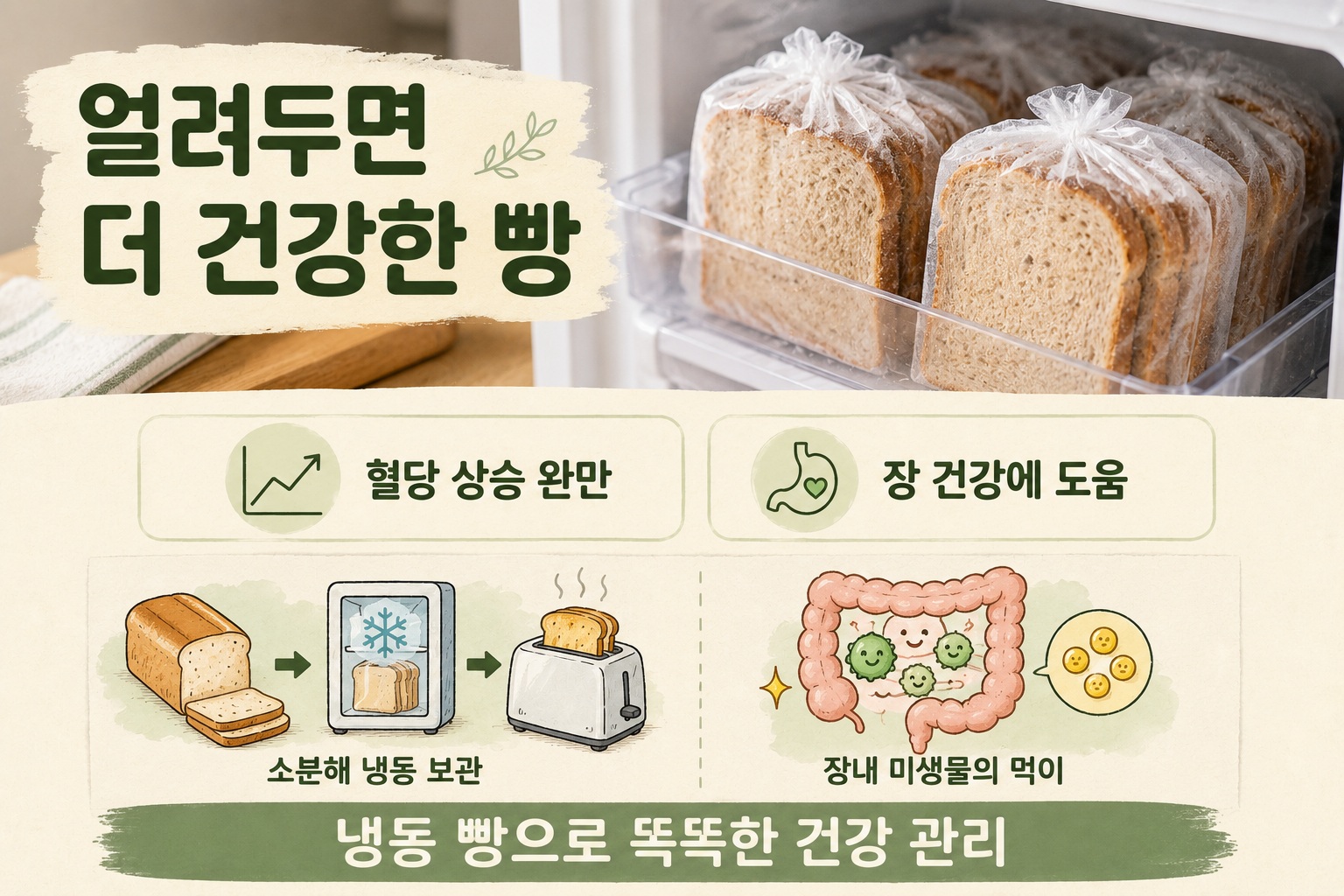 빵 냉동하면 혈당 반응이 달라질까? 저항성 전분과 연구 결과