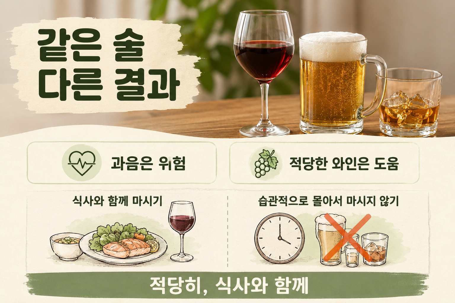 같은 양의 술인데 와인·맥주·양주에 따라 사망 위험이 달랐을까?