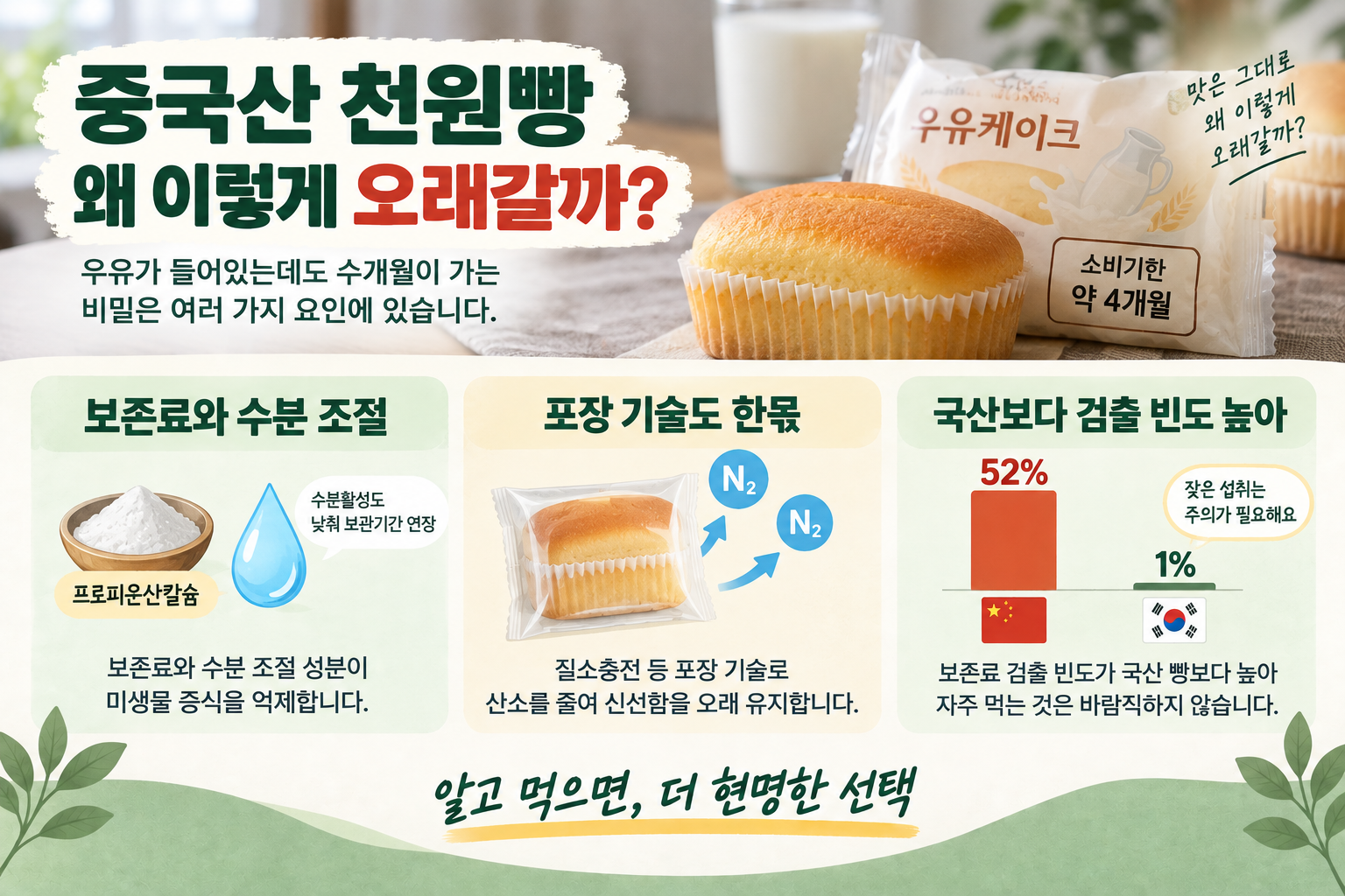 중국산 천원빵 소비기한 4개월, 우유 들어가도 오래가는 이유는?