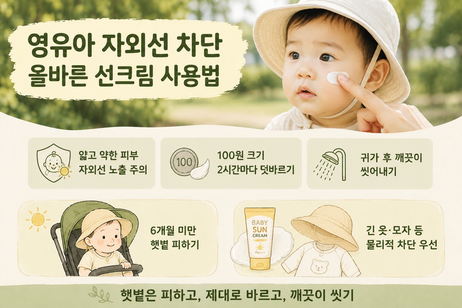 아기 선크림 사용법, 생후 6개월 전후가 중요한 이유