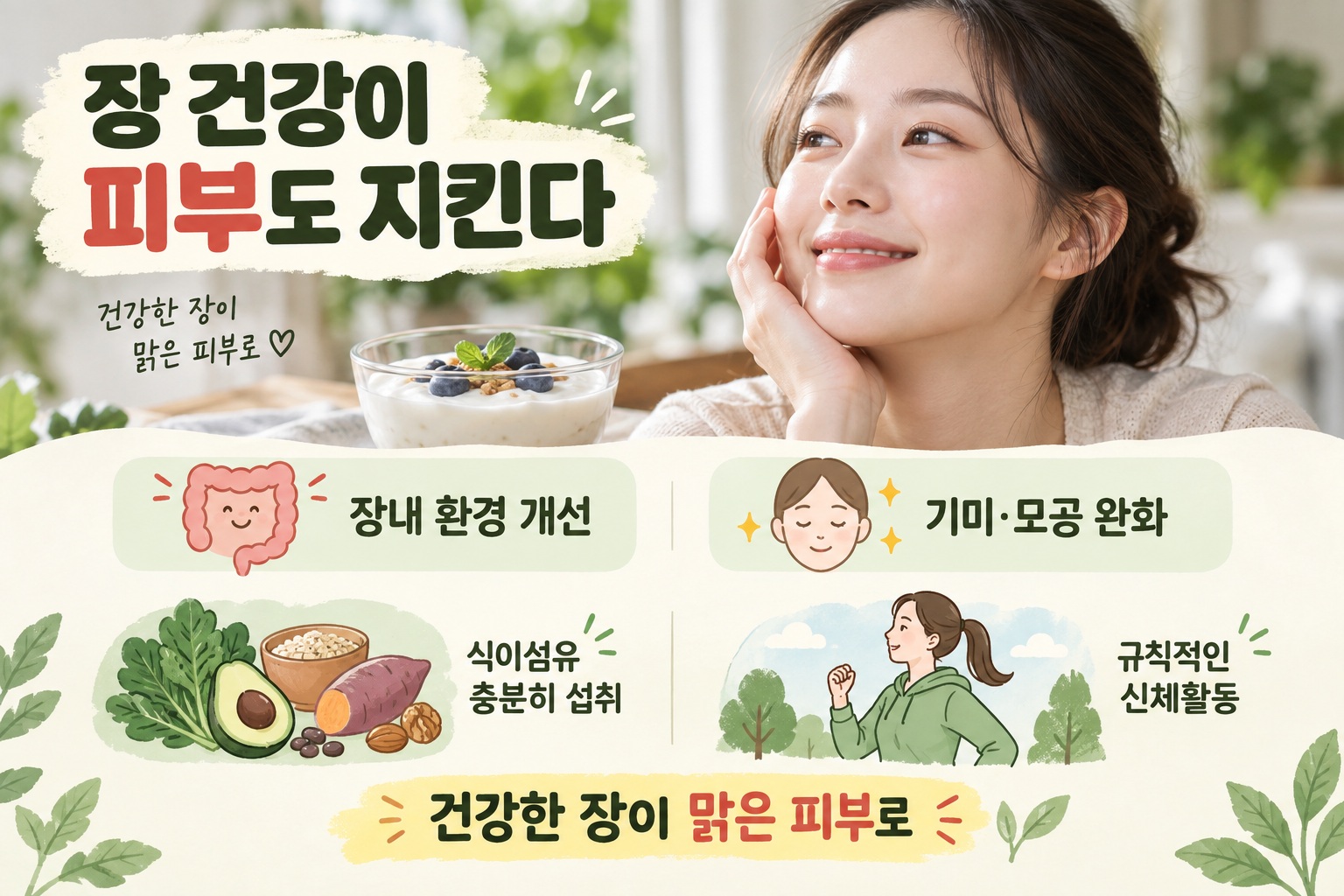 비피더스균 피부 효과, M-16V 12주 섭취 후 기미·모공 변화