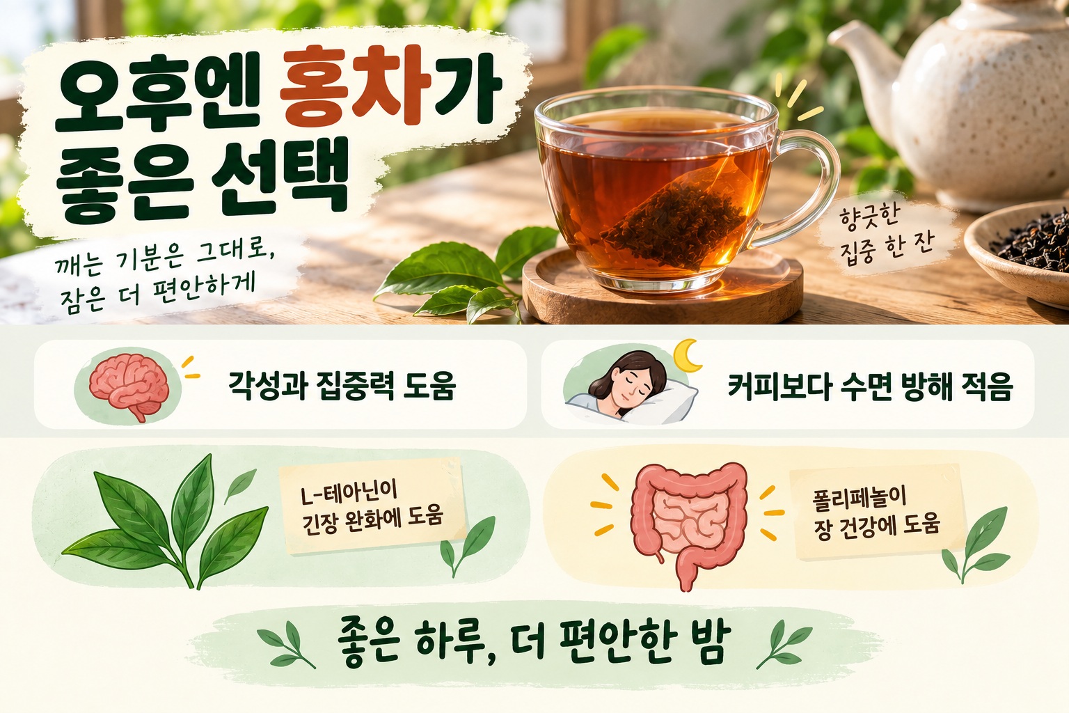 홍차 효능, 커피보다 수면 방해 적으면서 집중력 높이는 데 도움 될까
