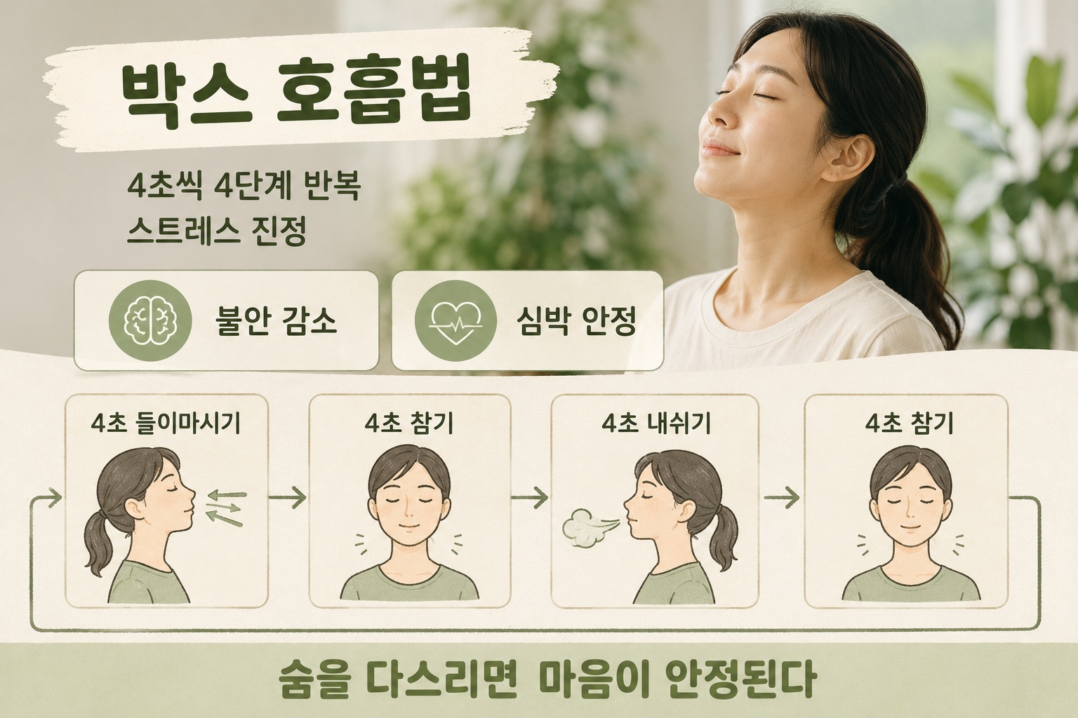 4초씩 반복하는 박스 호흡법