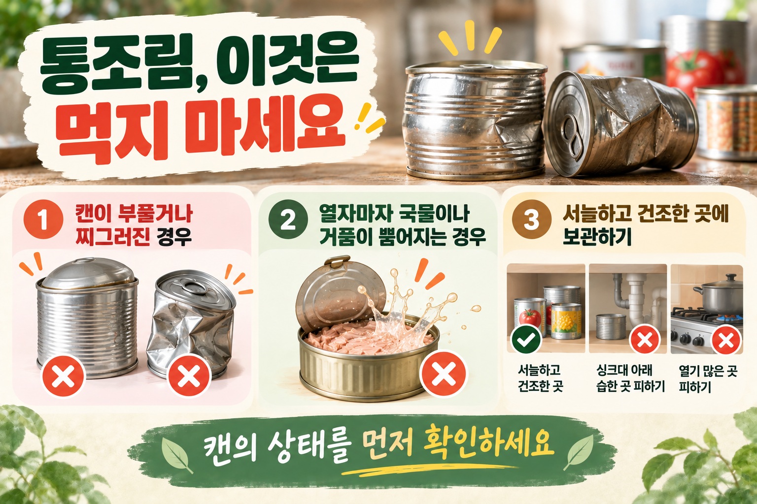 통조림 캔 부풀었다면 먹지 마세요, 찌그러짐·거품도 확인해야 하는 이유